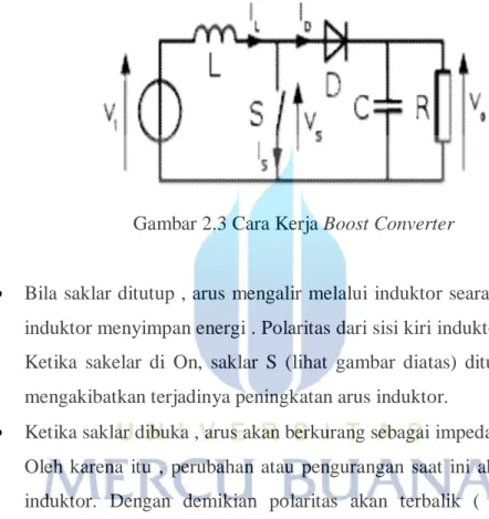 Gambar 2.3 Cara Kerja Boost Converter 