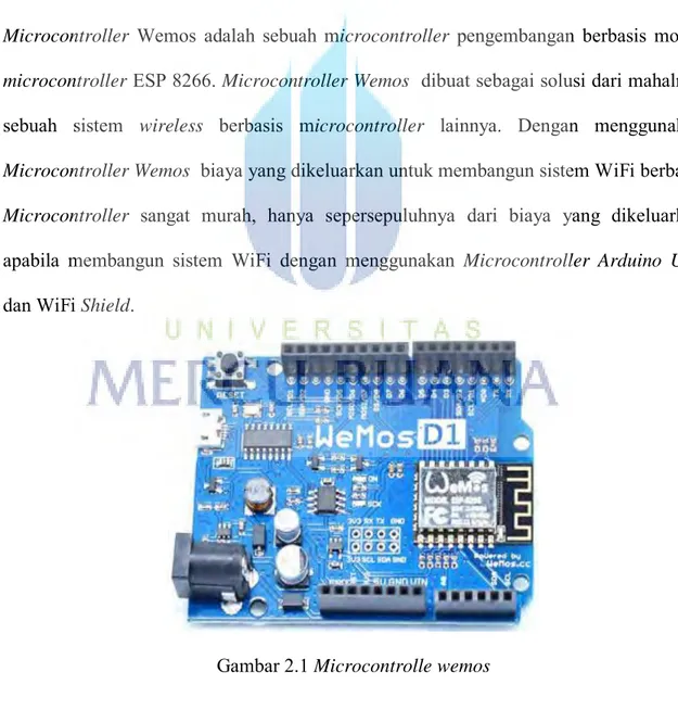 Gambar 2.1 Microcontrolle wemos 