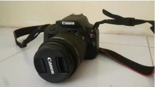 Gambar  IV.3.3 Kamera DSLR Canon Eos 100D  Sumber: Dokumen Pribadi (2019) 