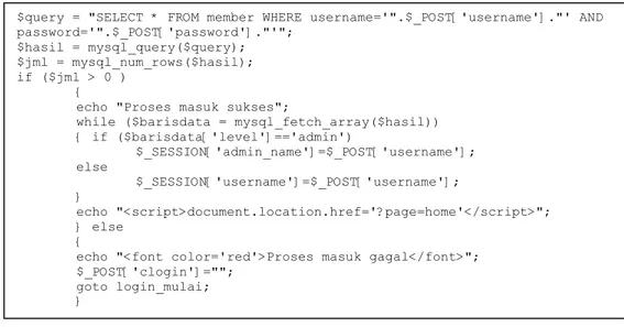 Gambar 4.3  Halaman Input Data Marking  Berikut query simpan data: 