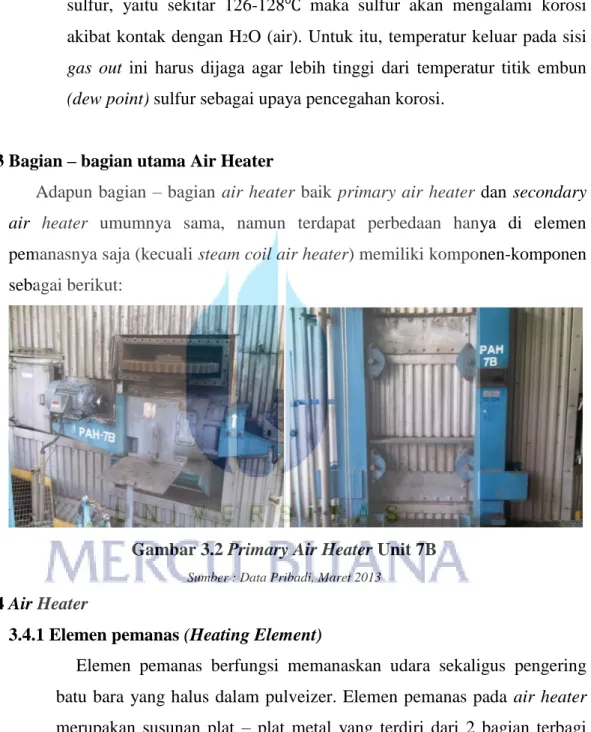 Gambar 3.2 Primary Air Heater Unit 7B 