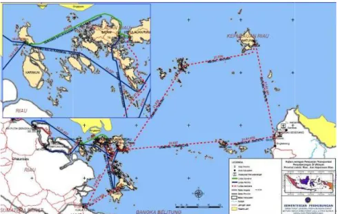 Gambar 1 Peta Lintas Penyeberangan di Provinsi Kepulauan Riau