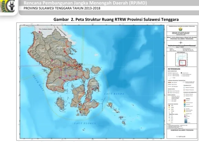 Gambar  2. Peta Struktur Ruang RTRW Provinsi Sulawesi Tenggara 