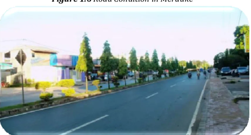 Gambar 1.6 Kondisi Jalan di Kabupaten Merauke  Figure 1.6 Road Condition in Merauke 