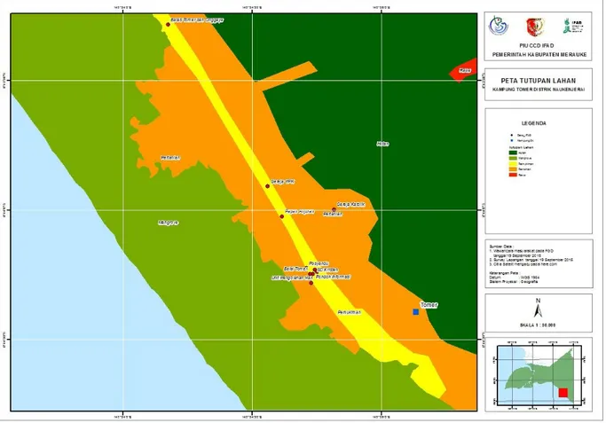 Gambar 2 : Peta penutupan lahan Kampung Tomer distrik Naukenjerai kab. Papua 