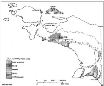 Gambar 2.  TeritoriwilayahadatSukuMarind-animdanbeberapasukulain di Papua  Batas area dari teritori Marind jarang sekali dihuni 