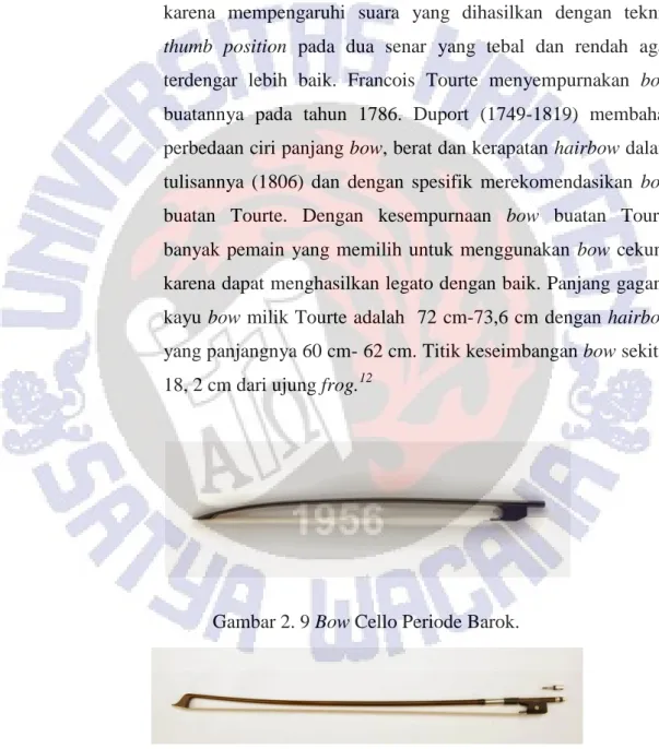 Gambar 2. 9 Bow Cello Periode Barok. 