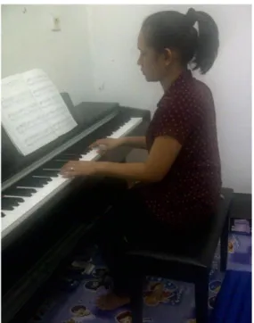 Gambar 1. Posisi duduk bermain piano  (Hya Shinta 2012) 