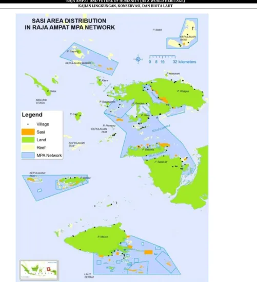 Gambar 1. Peta Wilayah Sasi Kabupaten Raja Ampat (Sumber: TNC) 
