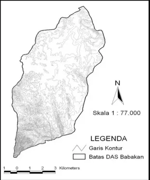 Gambar 4 Peta Kontur DAS Babakan 
