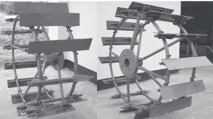 Gambar 1. Prototipe roda besi bersirip gerak untuk lahan sawah Cianjur