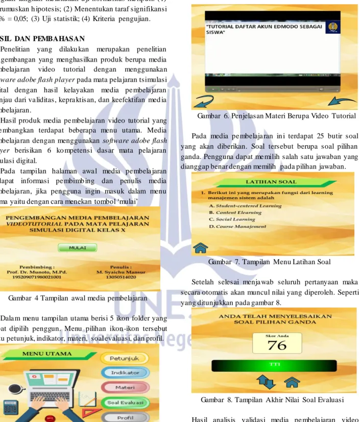 Gambar  4 Tampilan  awal media pembelajaran  Dala m  menu tampilan utama berisi 5  ikon folder yang  dapat  dipilih  penggun