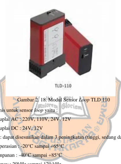 Gambar 2. 18. Modul Sensor Loop TLD 110  Spesifikasi teknis untuk sensor loop yaitu : 