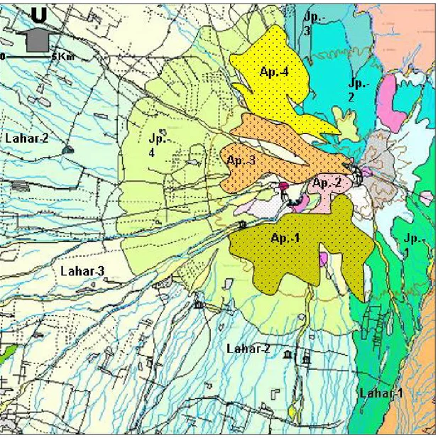 Gambar 2: Peta geologi Gunungapi Kelud (Zaennudin dkk., 1992). 