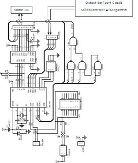 Gambar 5. Rangkaian driver motor DC  2.4  Blok Catu Daya 