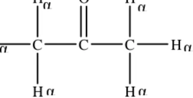 Gambar 1. Atom hidrogen alfa pada aseton. 