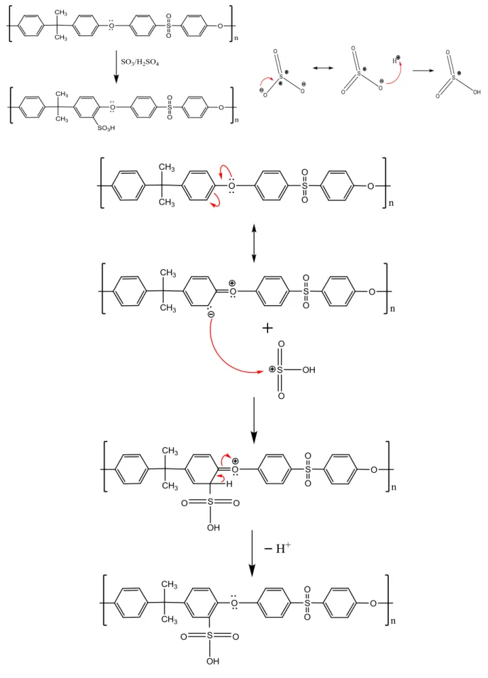 Gambar 2  Reaksi polisulfon tersulfonasi. 