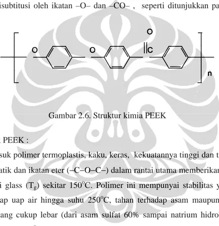 Gambar 2.6. Struktur kimia PEEK 
