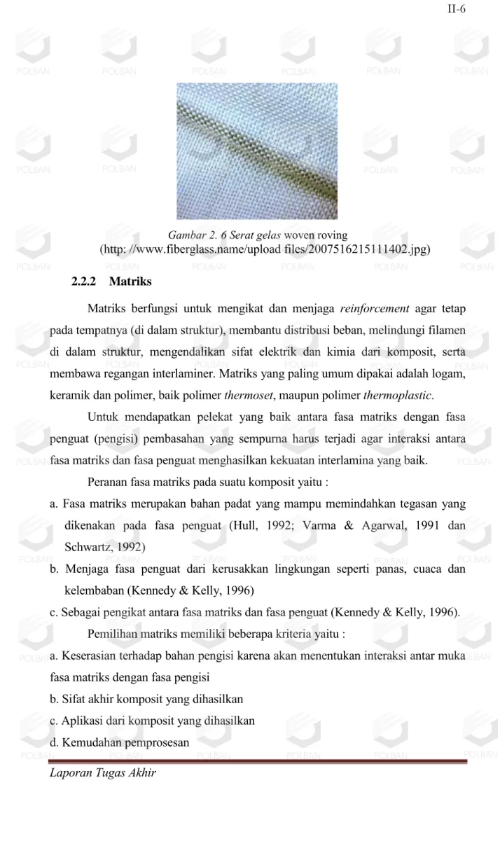 Gambar 2. 6 Serat gelas woven roving 