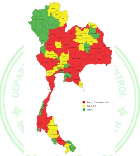 Figure 3:  Child drowning deaths (<15 years) in Thailand by risk areas, 2013 