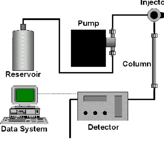 Gambar 10 Skematik komponen HPLC (LC Resources Inc. 2001) 