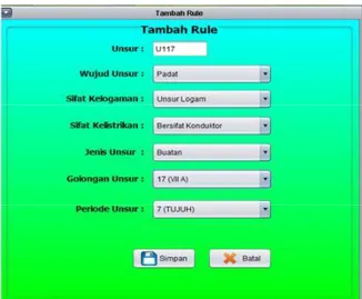 Gambar 2. Halaman Tambah Data Unsur  Setelah  data  unsur  dimasukan  semua,  kemudian  simpan  data  unsur  dengan  pilih  tombol  simpan