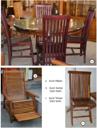 Gambar 2. Desain kursi makan dan kursi taman buatan pengrajin Jepara (sumber, dok. Pribadi)  
