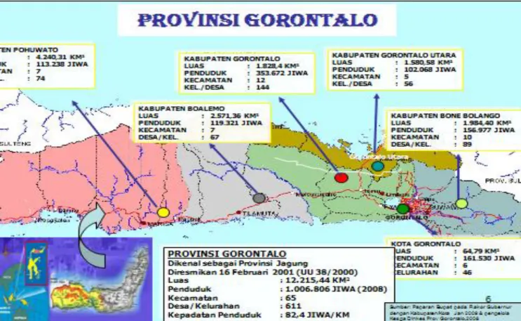 Gambar : 2.1 Peta Provinsi Gorontalo 