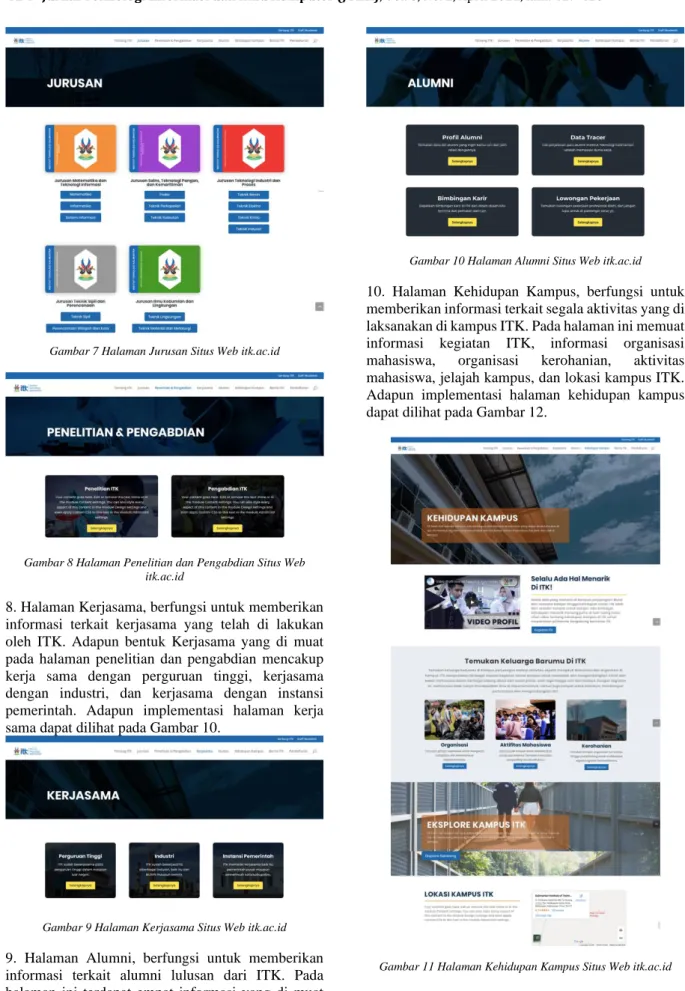 Gambar 7 Halaman Jurusan Situs Web itk.ac.id