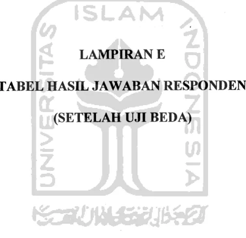 TABEL HASIL JAWABAN RESPONDEN