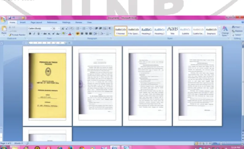 Gambar 7. Tampilan Berkas Perlembar yang di copy ke Microsoft Word 
