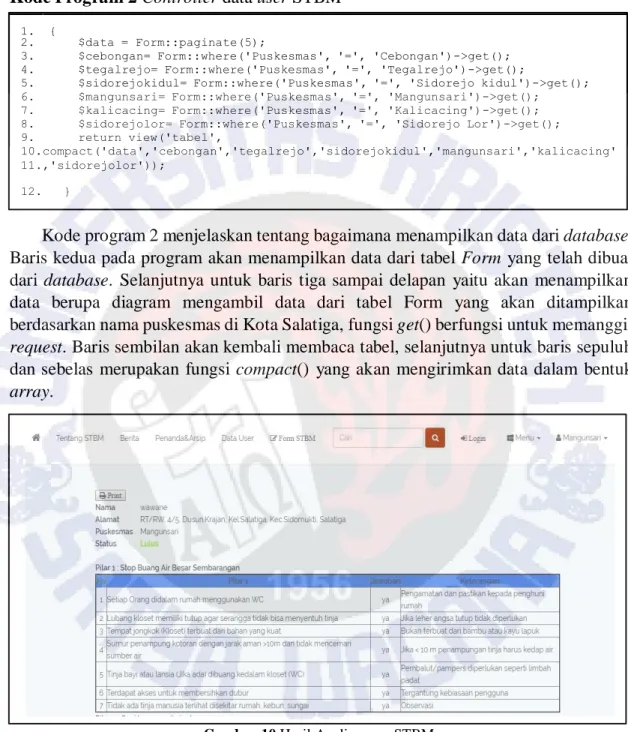 Gambar 10 Hasil Analisa user STBM 