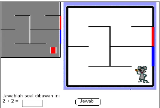Gambar 3.13 Rancangan tampilan papan ketika permainan menampilkan  soal 
