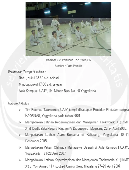 Gambar 2.2 Pelatihan Tae Kwon Do