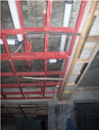 Gambar 16. Shaft utilitas air bersih dan  air kotor di lantai 7 yang bertumpu 