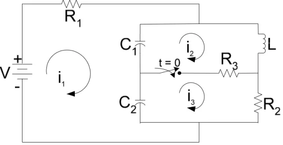 Gambar 1.6.Rangkaian RLC yang terdiri dari tiga loop