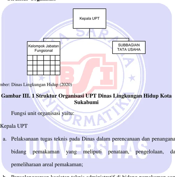 Gambar III. 1 Struktur Organisasi UPT Dinas Lingkungan Hidup Kota  Sukabumi 
