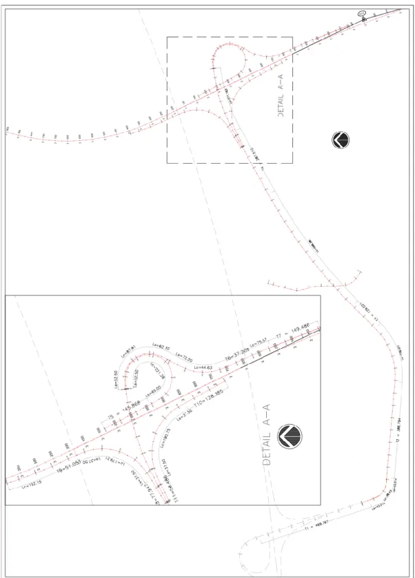Gambar 4.  Detail Alinyemen Horizontal Interchange 