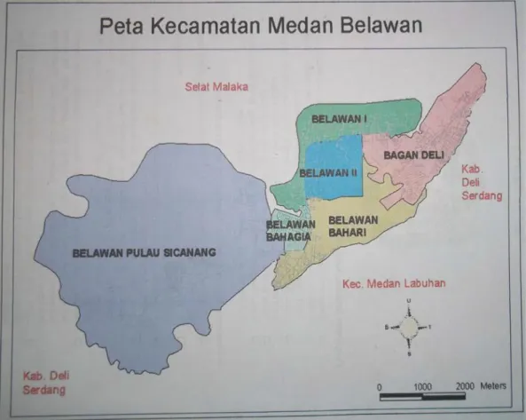 Gambar 2. Peta kecamatan Medan Belawan  Keadaan penduduk  