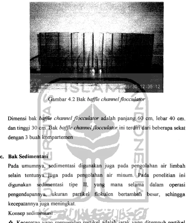 Gambar 4.2 Bak  bqffle channelflocculator 