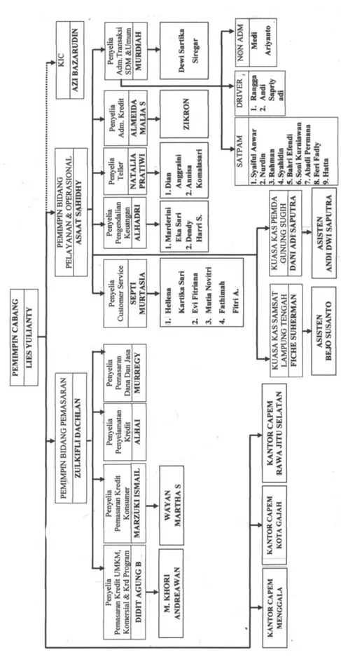 Gambar 4.1.  Struktur Organisasi Kepegawaian   PT. Bank Lampung KC Bandar Jaya9