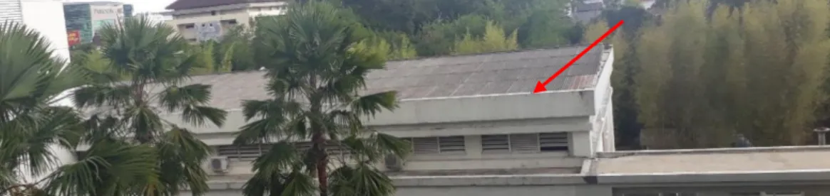 Gambar 4.2 Talang Datar Bangunan Rumah Sakit “JIH” Yogyakarta  Standar  ketetapan  dari  SNI  8153:2015  tentang  Sistem  Plambing  Pada  Bangunan  Gedung  terkait  ukuran  talang  atap,  pipa  utama,  dan  perpipaan  seperti  yang  dapat  dilihat  pada  T