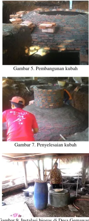 Gambar 6. Penutup biogas  Gambar 7. Penyelesaian kubah 