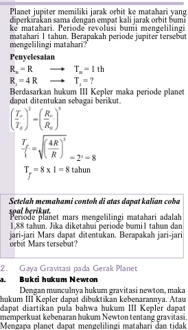 Gambar 2.8Gaya sentripetal berasal dari gaya gravitasi