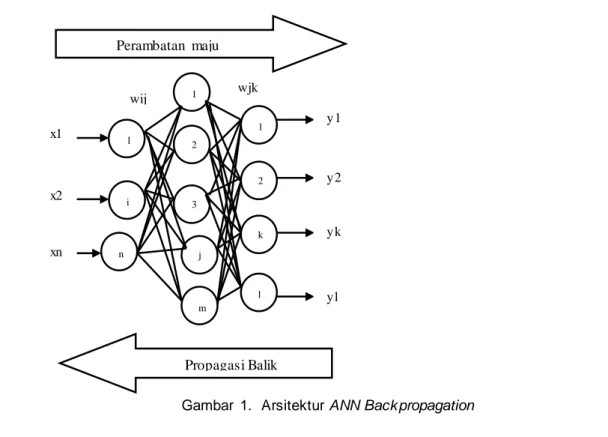 Gambar  1.  Arsitektur ANN Back propagation 