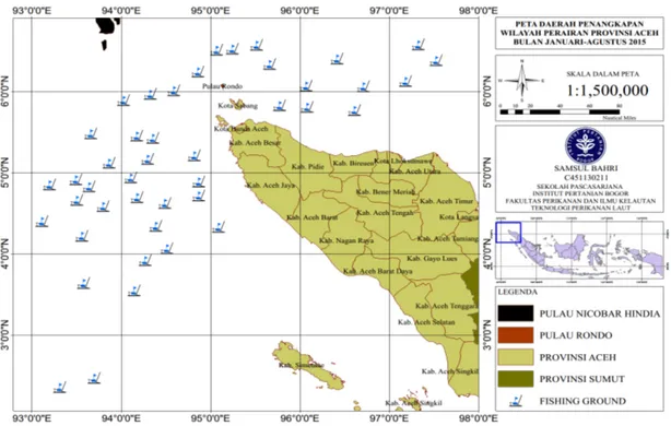 Gambar 1. Peta lokasi penelitian (perairan Provinsi Aceh)