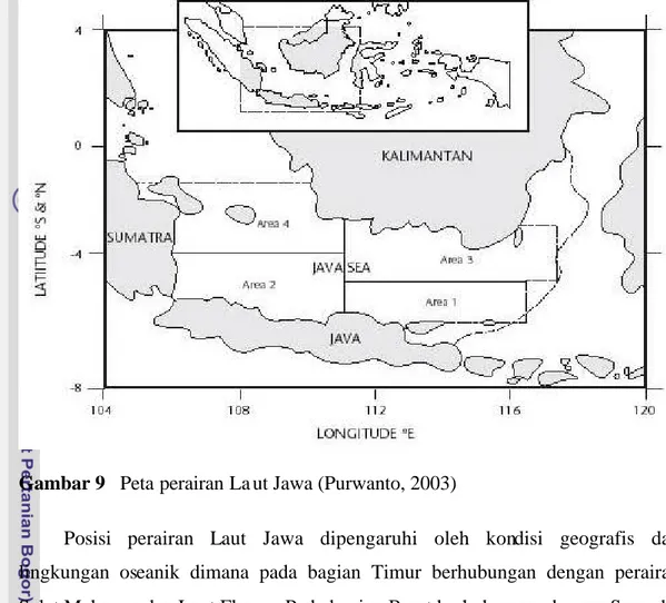 Gambar 9   Peta perairan La ut Jawa (Purwanto, 2003) 