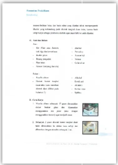 Gambar 3. Bagian Langkah Kerja Praktikum Gambar 4. Bagian Hasil Pengamatan Praktikum Gambar 4