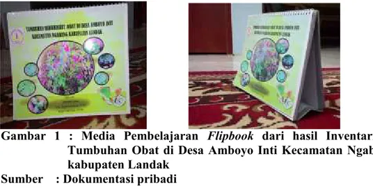 Gambar 1 :  Media  Pembelajaran Flipbook dari  hasil  Inventarisasi Tumbuhan Obat di Desa Amboyo Inti Kecamatan Ngabang kabupaten Landak