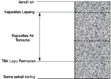 Gambar 2. Skema Kapasitas Air Tersedia   (Ministry of Agriculture, Food and Fisheries 2002) 
